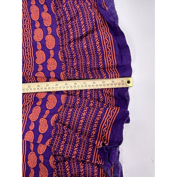 Unbranded Womens Skirt Size Unknown Purple Orange Maxi Elastic Waisted Vintage - Picture 8 of 9
